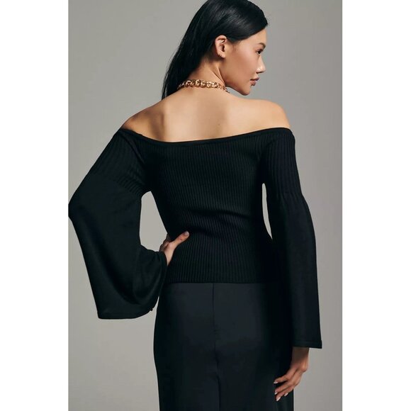 Anthropologie Black Sweater Womens Small Witchy Whimsigoth Dark Fairy Magical - Picture 4 of 12